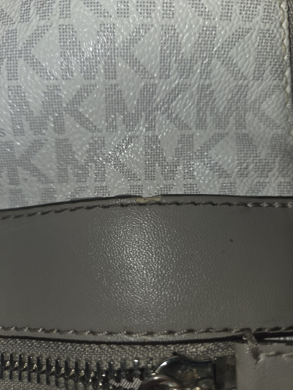 Michael Kors Light Gray Signature Mini Backpack - Picture 2 of 4